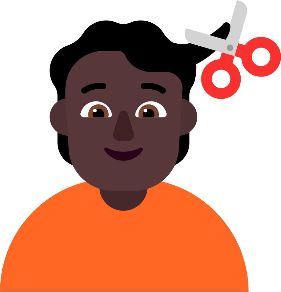 person getting haircut dark emoji