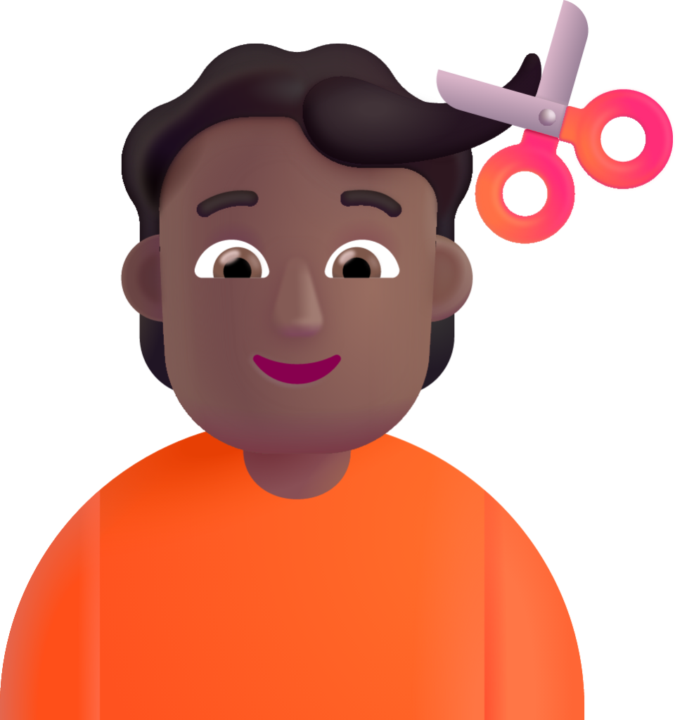 person getting haircut medium dark emoji