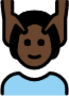 person getting massage: dark skin tone emoji