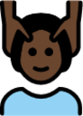person getting massage: dark skin tone emoji