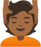 person getting massage: medium-dark skin tone emoji