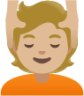 person getting massage: medium-light skin tone emoji