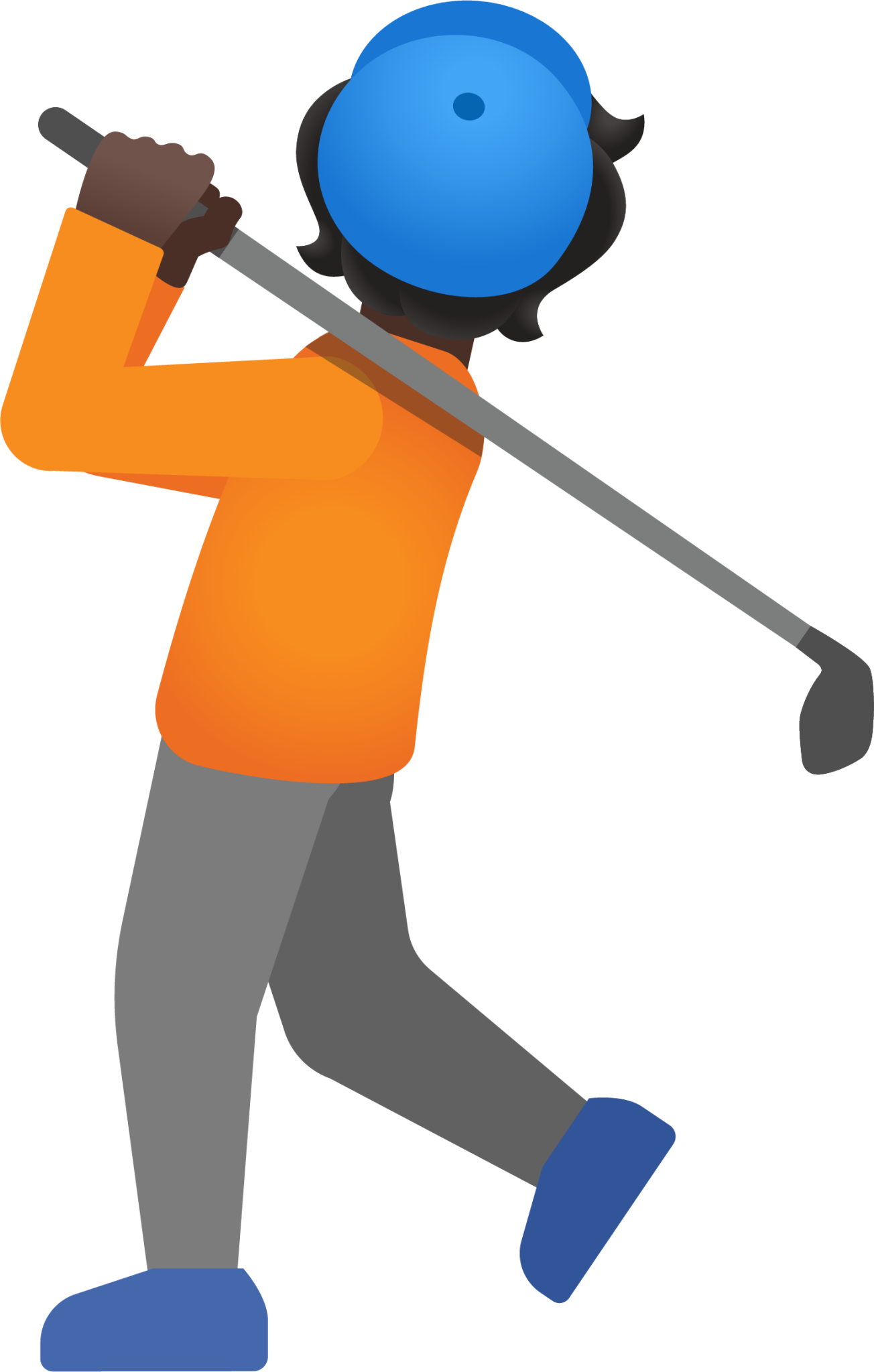 person golfing: dark skin tone emoji