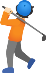 person golfing: light skin tone emoji