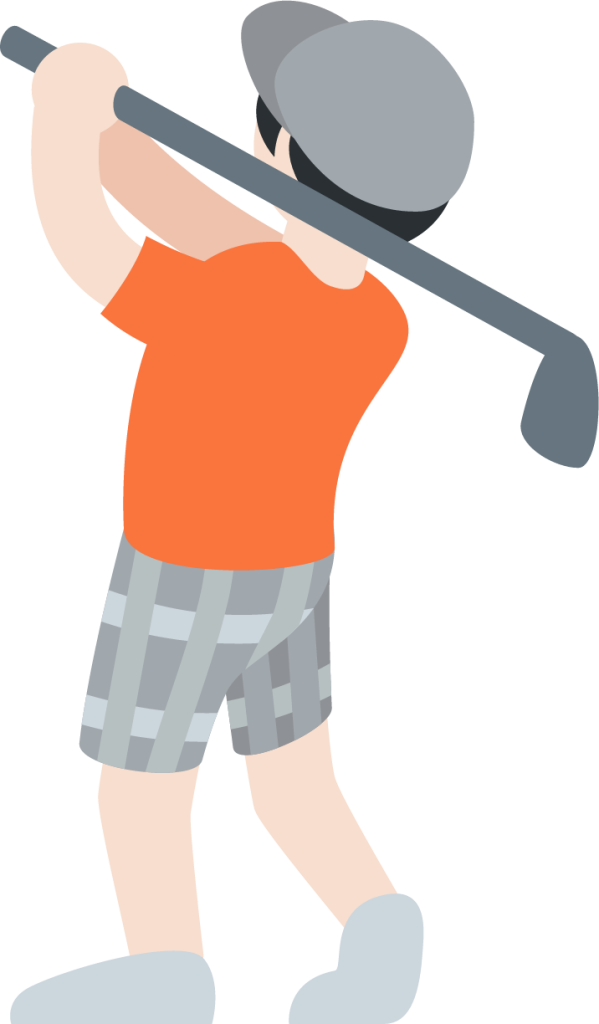 person golfing: light skin tone emoji