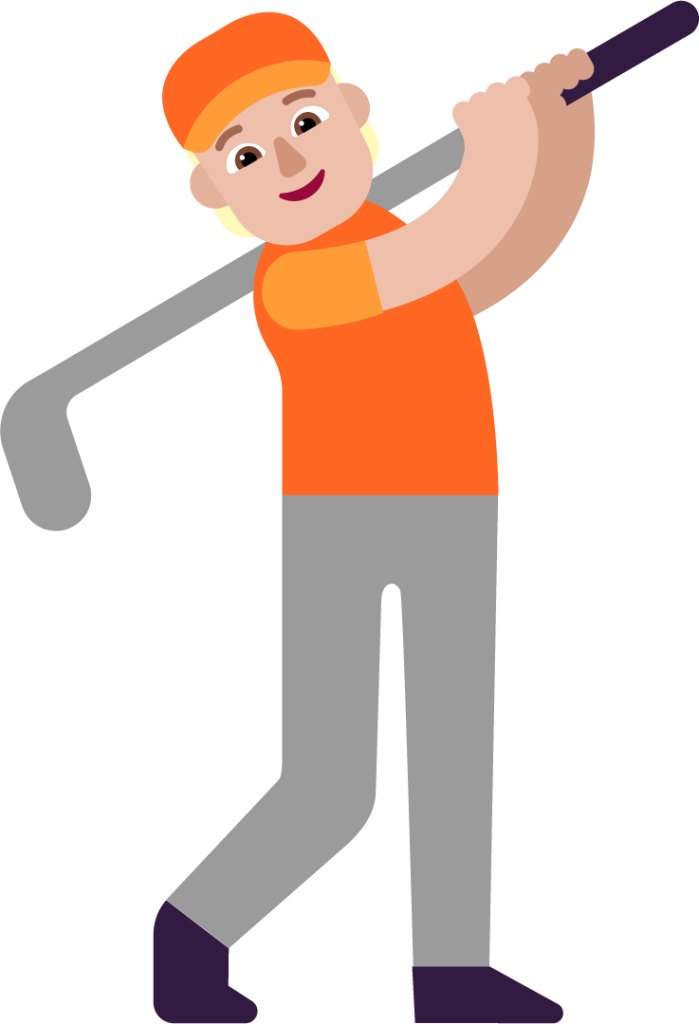 person golfing medium light emoji