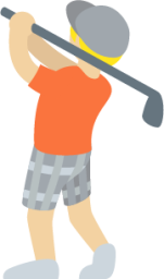 person golfing: medium-light skin tone emoji