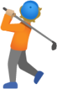 person golfing: medium-light skin tone emoji