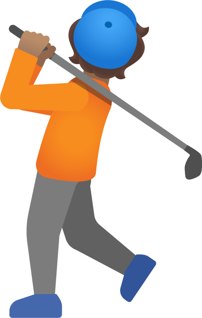 person golfing: medium skin tone emoji