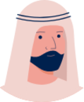 person head scarf beard illustration