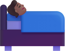 person in bed medium dark emoji