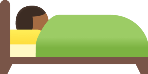 person in bed: medium-dark skin tone emoji