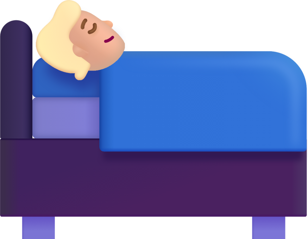 person in bed medium light emoji