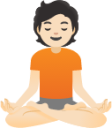 person in lotus position: light skin tone emoji