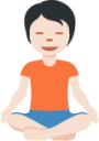 person in lotus position: light skin tone emoji