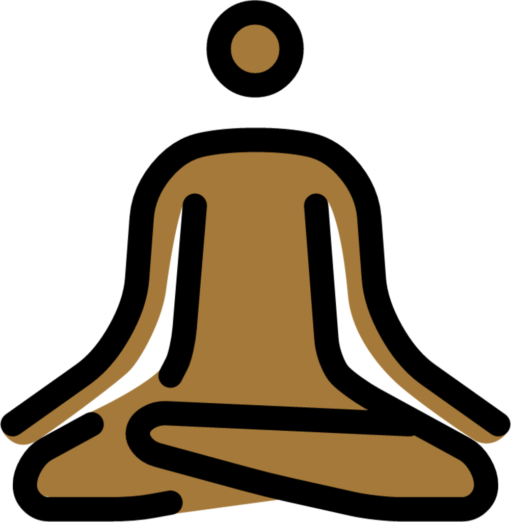 person in lotus position: medium-dark skin tone emoji