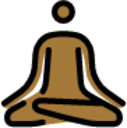 person in lotus position: medium-dark skin tone emoji