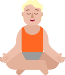 person in lotus position medium light emoji