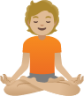 person in lotus position: medium-light skin tone emoji
