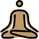person in lotus position: medium skin tone emoji