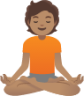 person in lotus position: medium skin tone emoji