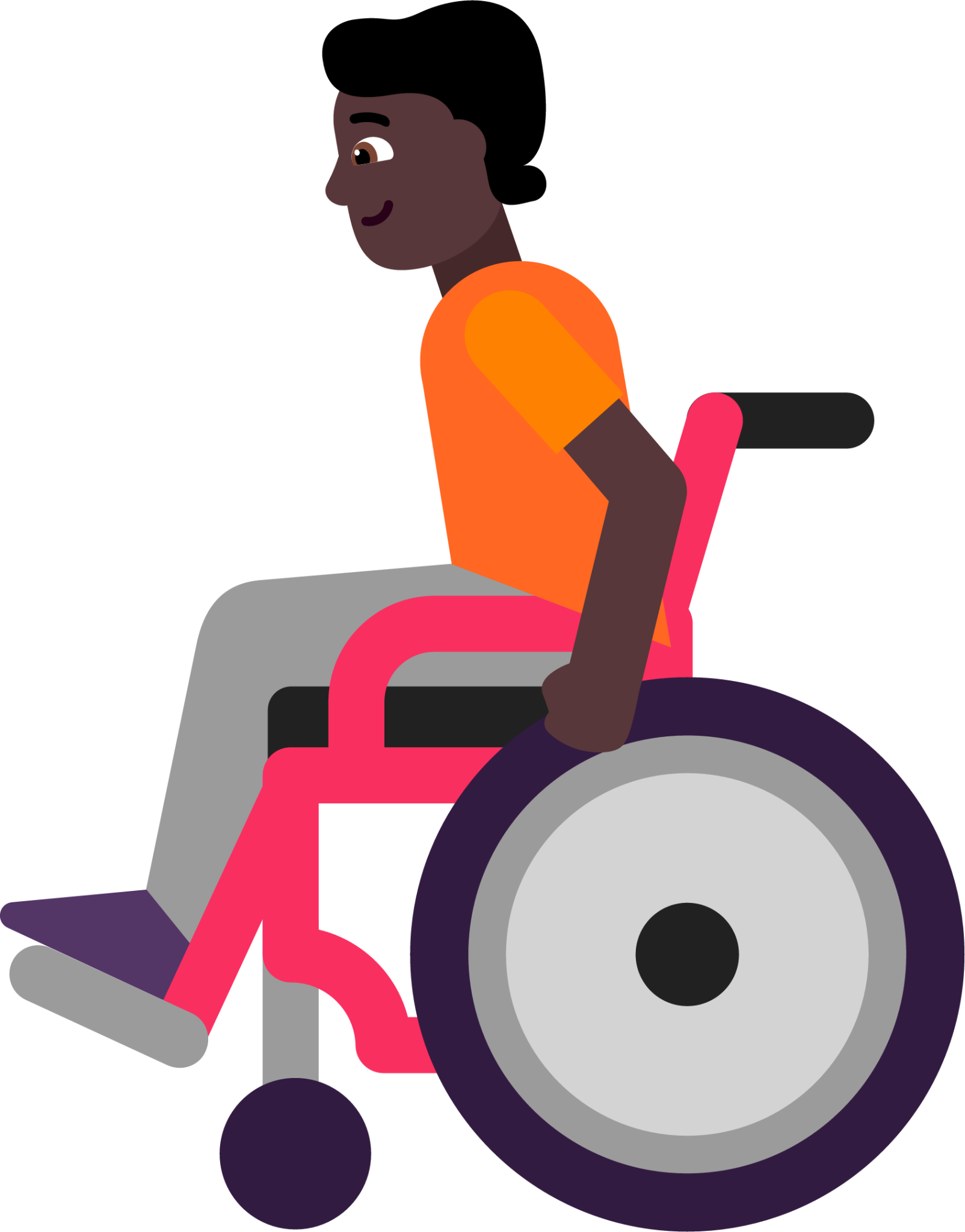 person in manual wheelchair dark emoji