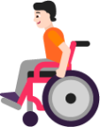 person in manual wheelchair light emoji