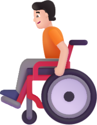 person in manual wheelchair light emoji