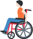 person in manual wheelchair: light skin tone emoji