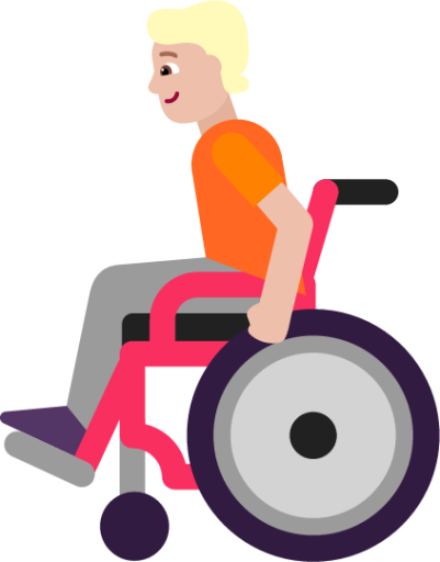 person in manual wheelchair medium light emoji
