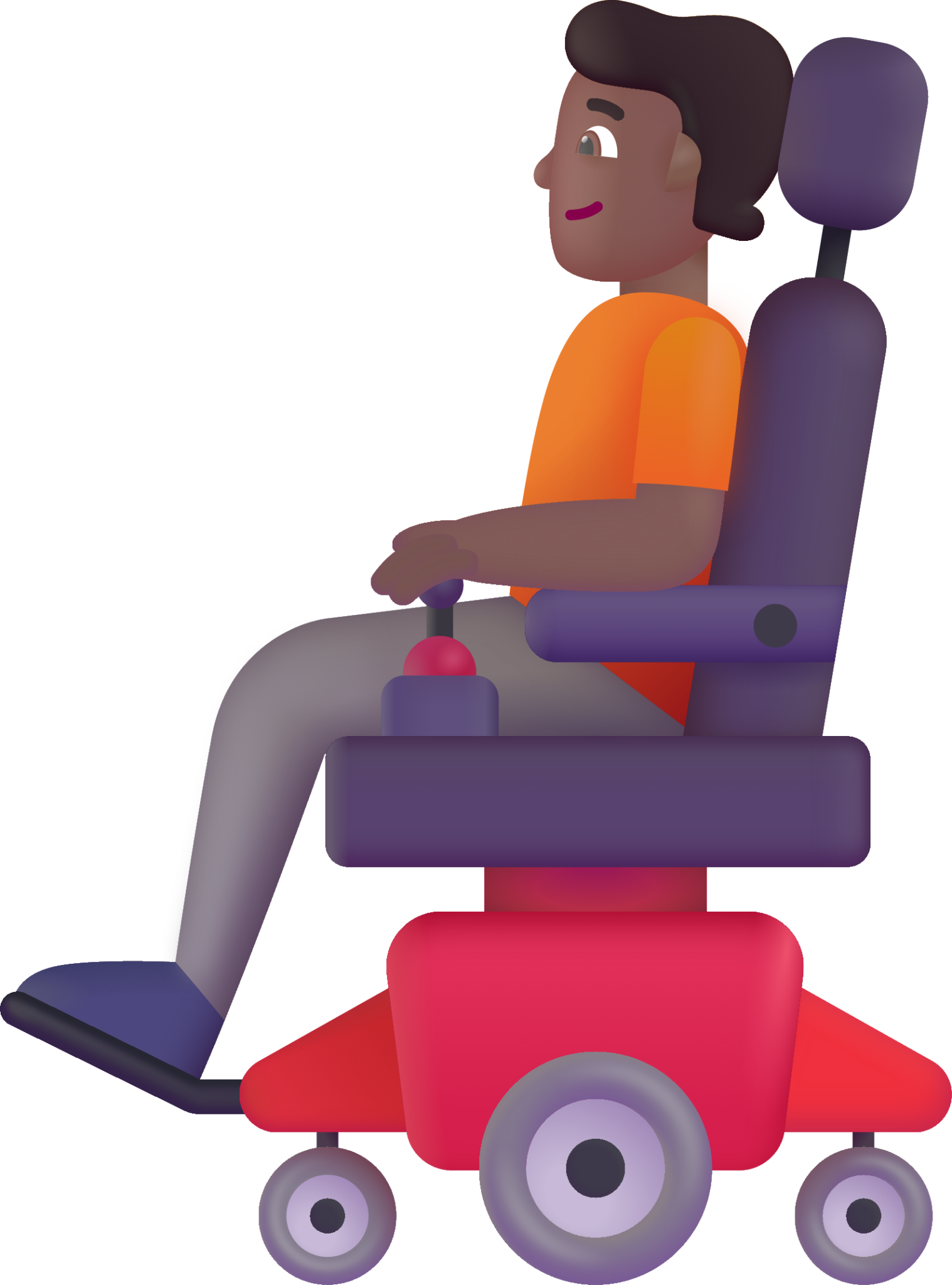 person in motorized wheelchair medium dark emoji