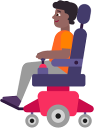 person in motorized wheelchair medium dark emoji