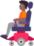 person in motorized wheelchair medium dark emoji