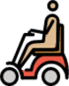 person in motorized wheelchair: medium-light skin tone emoji