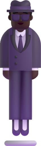 person in suit levitating dark emoji