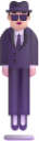 person in suit levitating light emoji