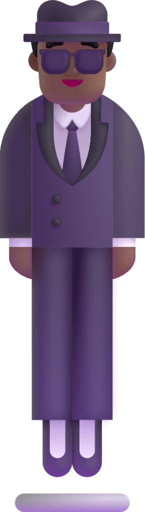 person in suit levitating medium dark emoji