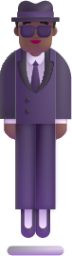 person in suit levitating medium dark emoji