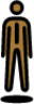 person in suit levitating: medium-dark skin tone emoji