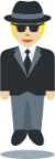 person in suit levitating: medium-light skin tone emoji