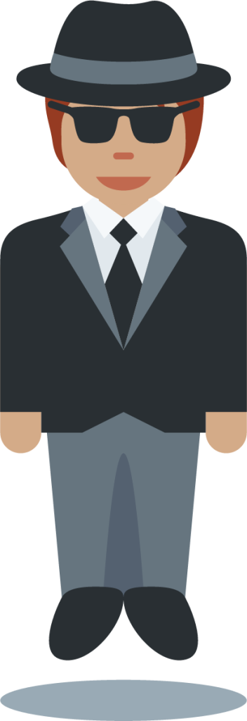 person in suit levitating: medium skin tone emoji