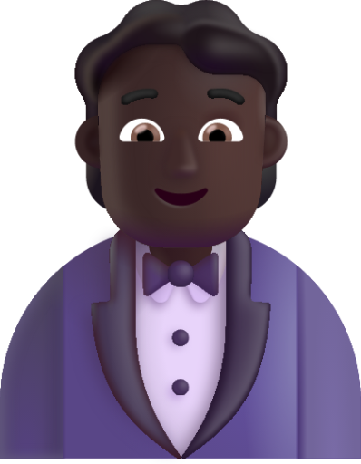 person in tuxedo dark emoji