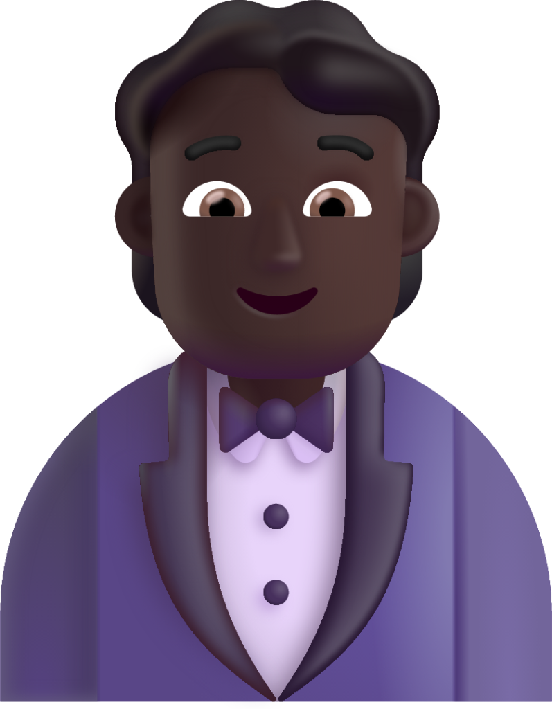 person in tuxedo dark emoji