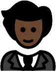 person in tuxedo: dark skin tone emoji