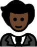 person in tuxedo: dark skin tone emoji