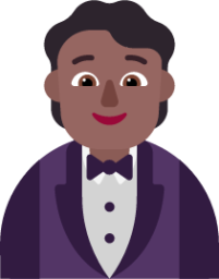 person in tuxedo medium dark emoji