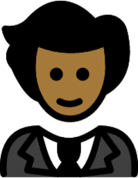 person in tuxedo: medium-dark skin tone emoji