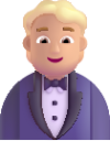 person in tuxedo medium light emoji