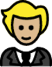 person in tuxedo: medium-light skin tone emoji