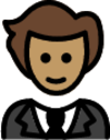 person in tuxedo: medium skin tone emoji